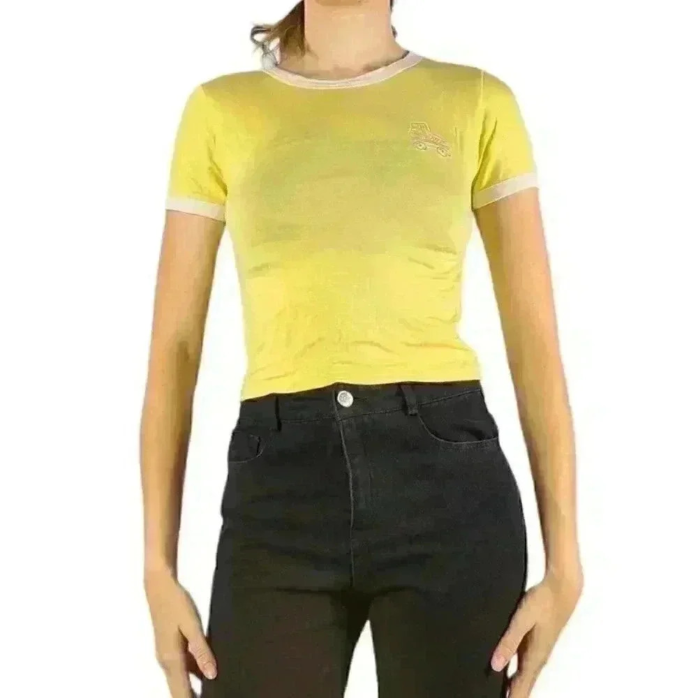 Forever 21 Embroidered Roller Skate Cropped Tee